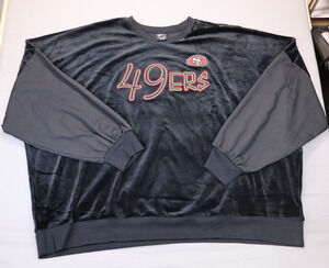 NEW NFL Team Apparel SF San Francisco 49ers Men's Black Velour Sweatshirt 4XL